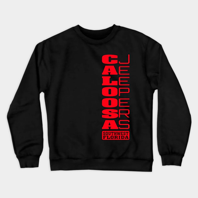 Red Vertical Logo Crewneck Sweatshirt by Caloosa Jeepers 